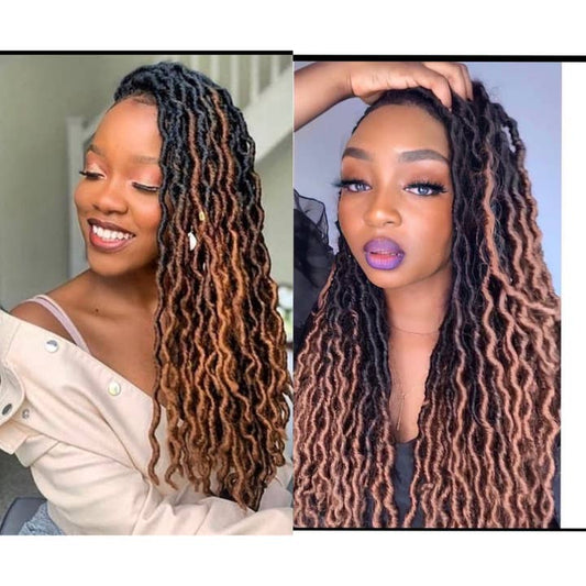 Handmade Braided Gypsy Faux Locs Lace Front Wig for Black Women