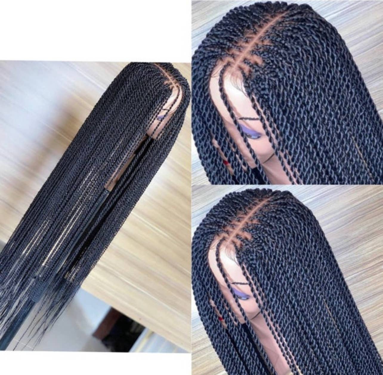 Chic Gray Blunt Cut Braided Wig Closure - Short Bob Micro Braids Style