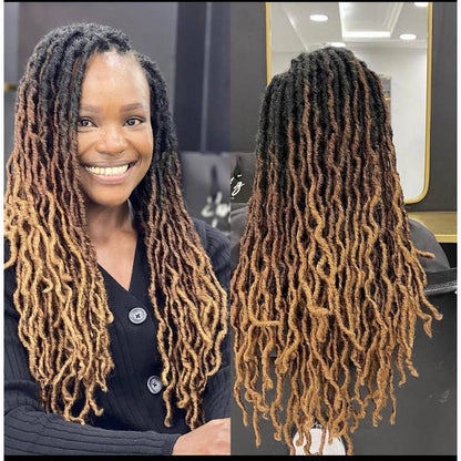 Handmade Braided Gypsy Faux Locs Lace Front Wig for Black Women