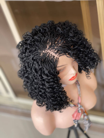 Luxurious Short Knotless Braids Senegalese Twist Wig for Black Women