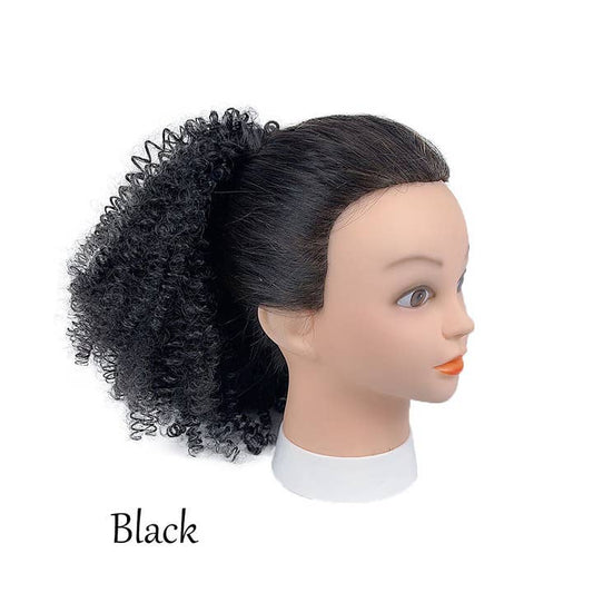 Short Afro Kinky Curly Drawstring Ponytail: Heat Resistant Hair Extension
