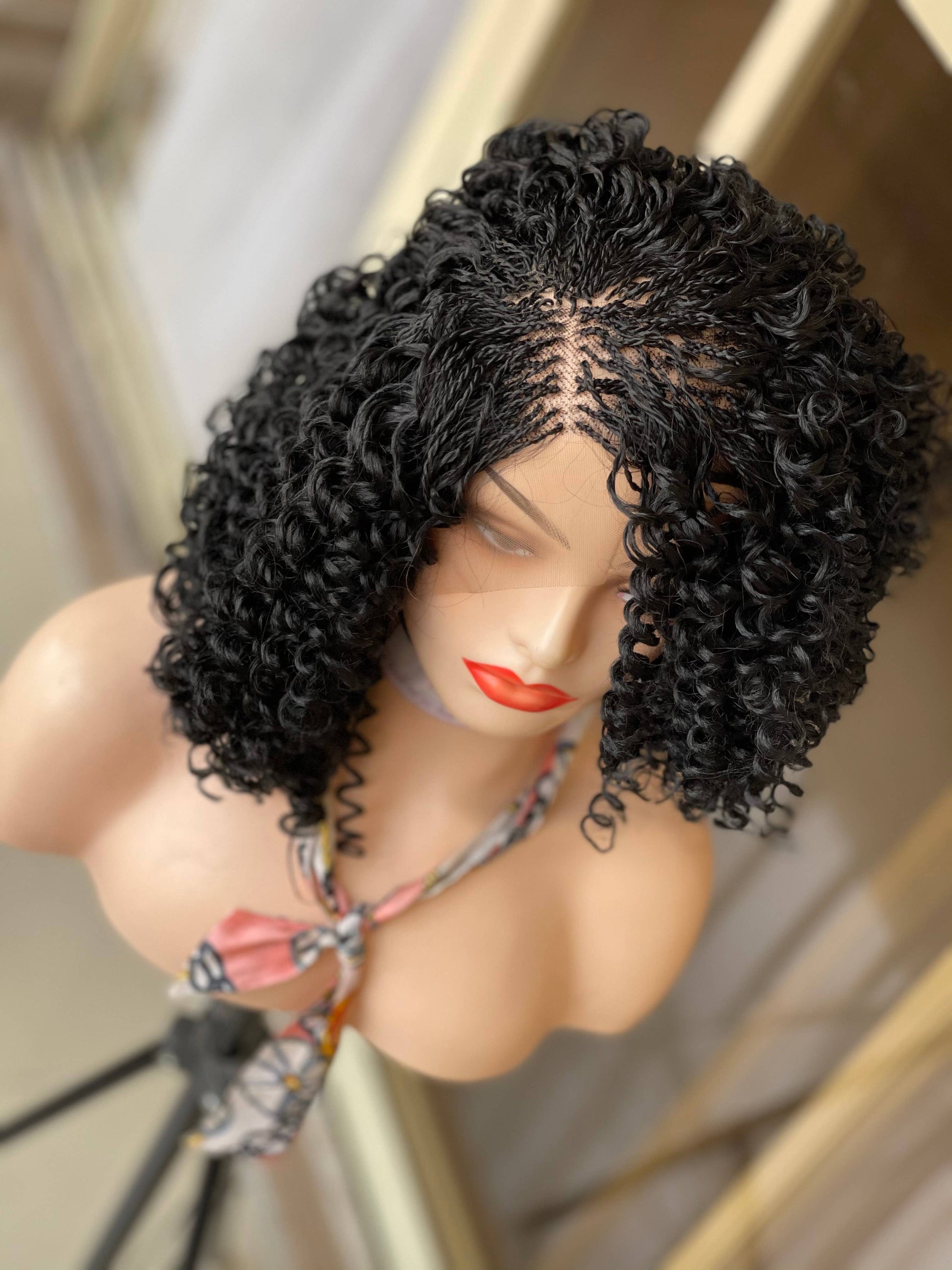 Luxurious Short Knotless Braids Senegalese Twist Wig for Black Women