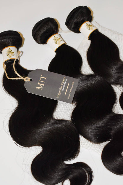 Luminous Bodywave Virgin Human Hair Extensions Bundle – Natural Black Weave