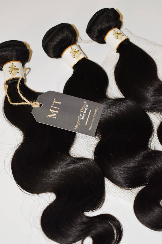 Luminous Bodywave Virgin Human Hair Extensions Bundle – Natural Black Weave