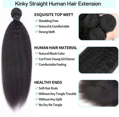 Luxurious 12A Grade Unprocessed Brazilian Afro Kinky Straight Human Hair Bundles