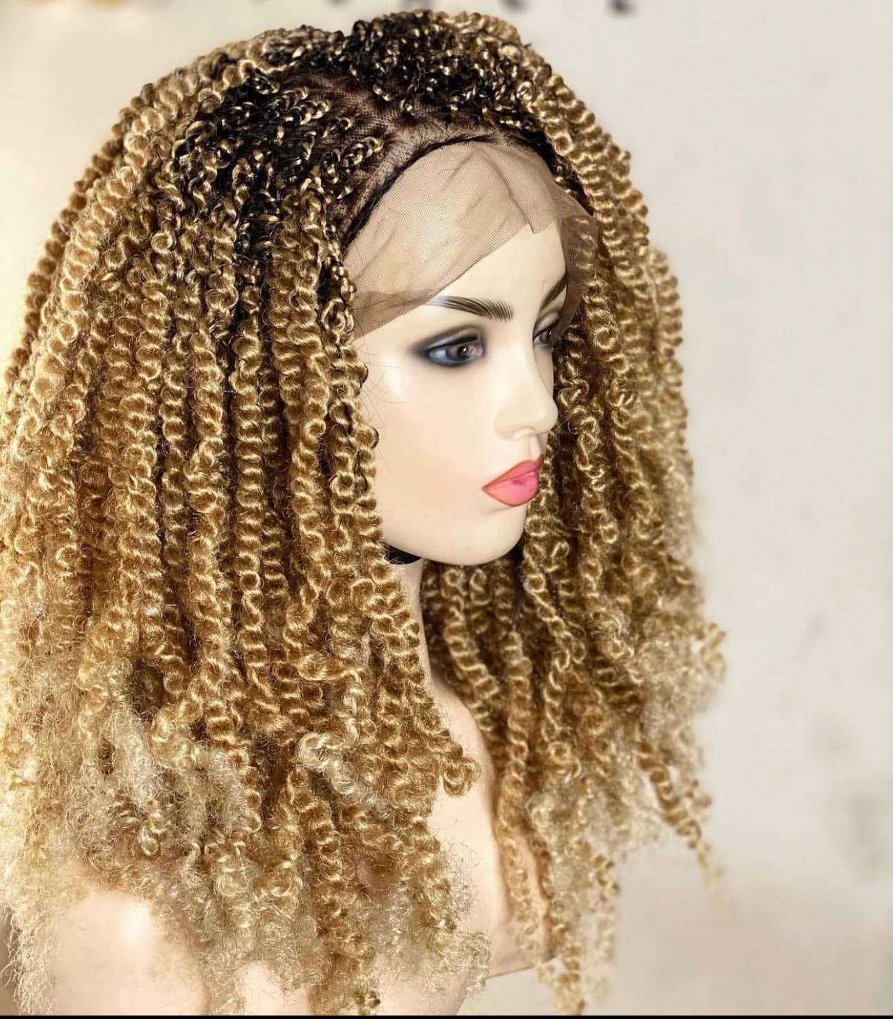 Premium Handmade Lace Frontal Braided Wig – Spring Twist & Passion Twist Style