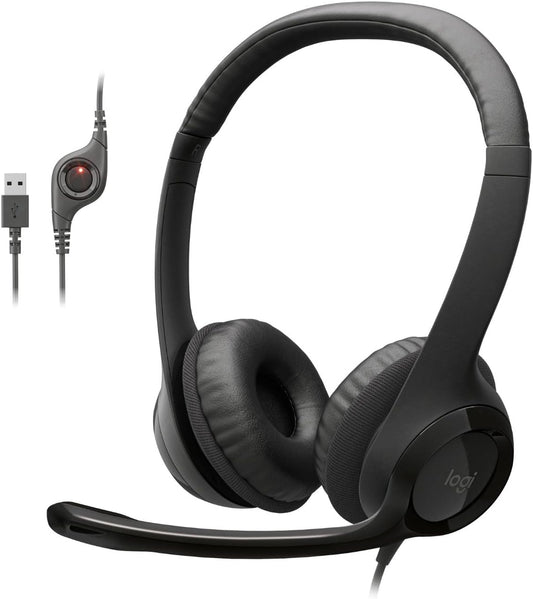 Logitech H390 Wired USB Headset with Noise-Cancelling Mic for PC Gaming & Meetings