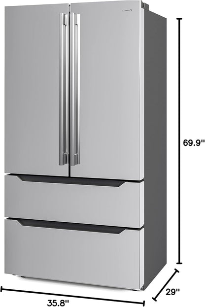KoolMore RS-FR22 22.5 cu. ft. Stainless Steel French Door Refrigerator with Ice Maker