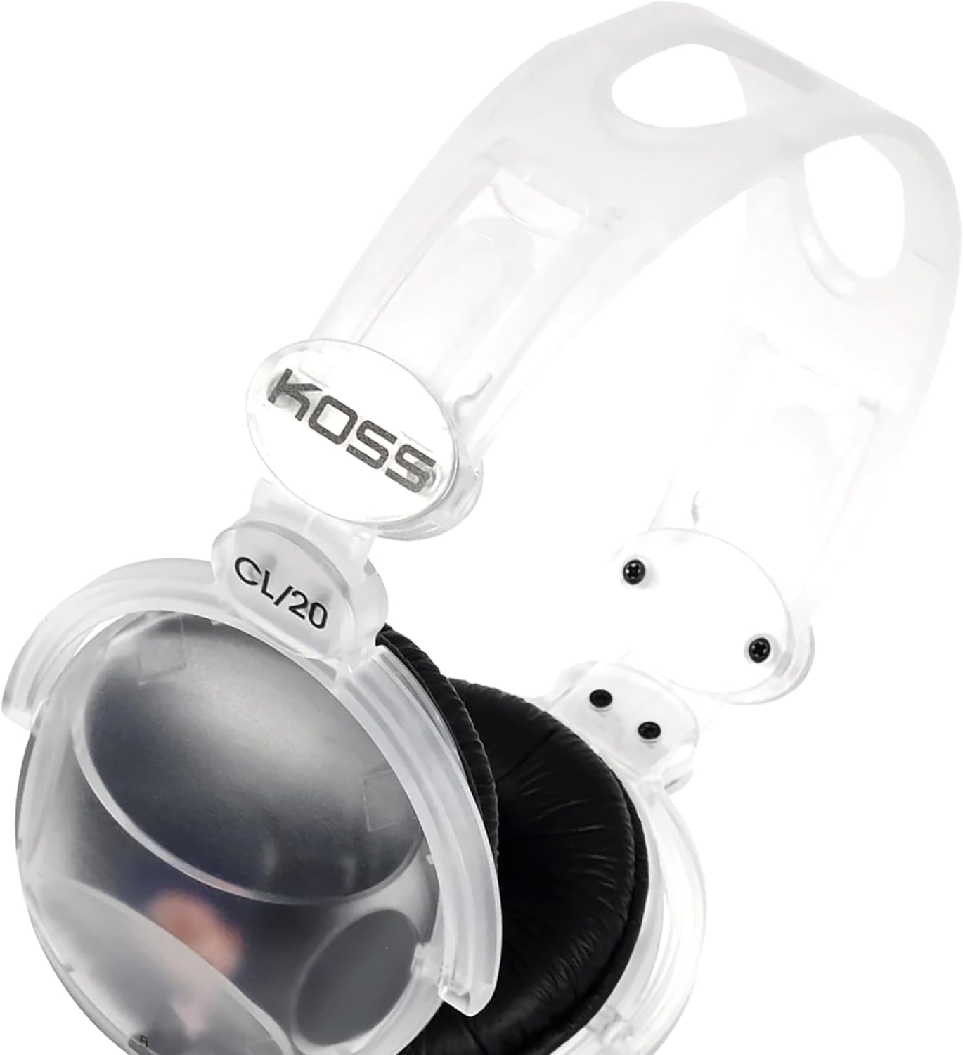 Koss CL/20 Retro Clear Transparent Wired On-Ear Headphones: Adjustable Comfort