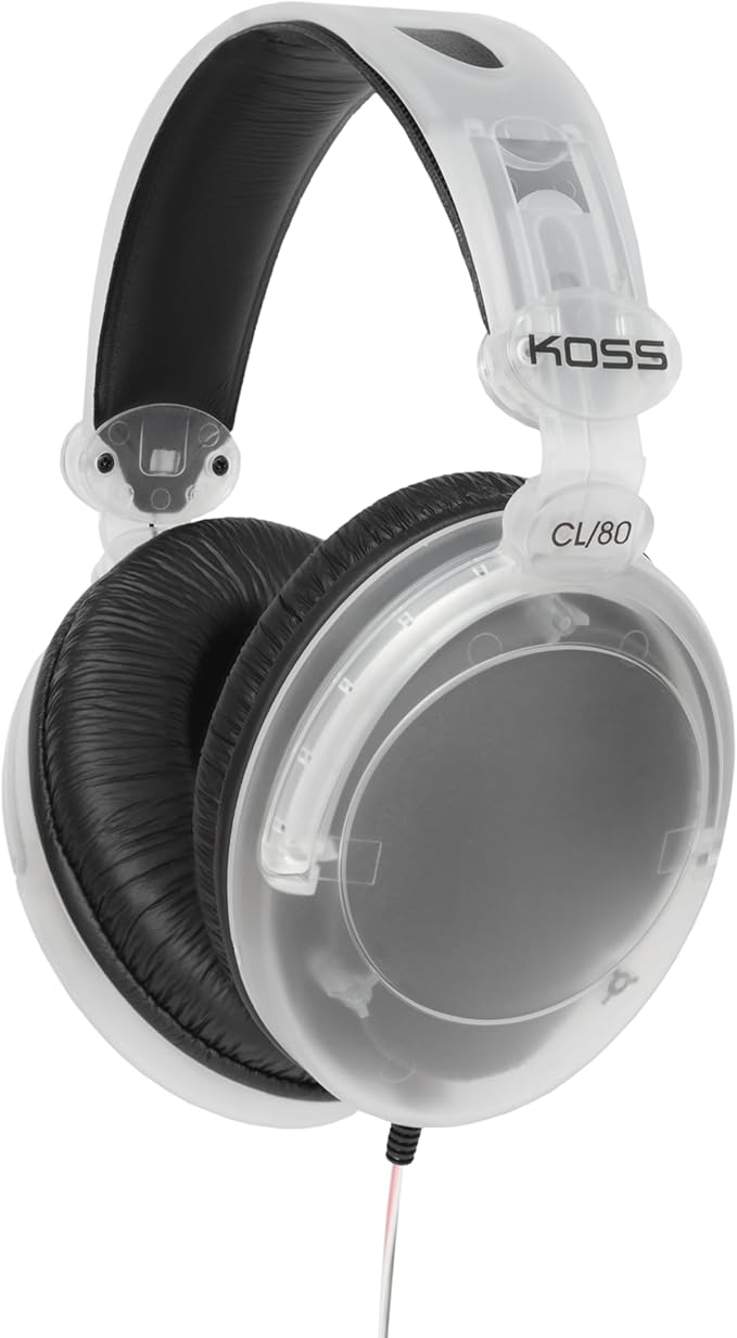 Koss CL/80 Over-Ear Headphones: Clear Retro Design, Crystal Sound, 3.5mm Plug