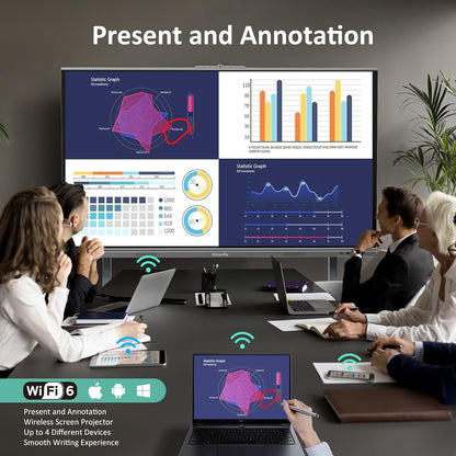 Shiarffe 86-inch 4K UHD Smart Board Interactive Whiteboard with Camera & Mic