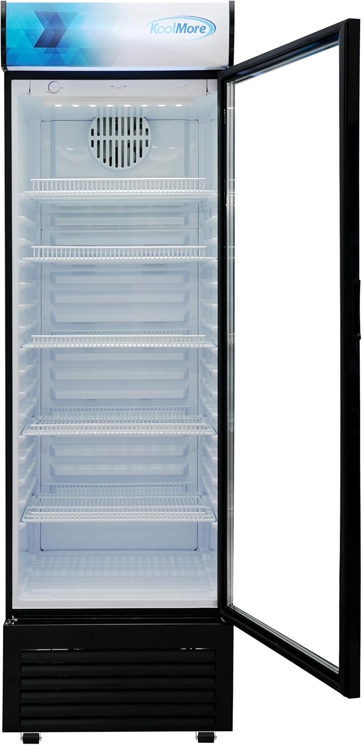 KoolMore 15 cu. ft. Commercial Glass Door Merchandiser Refrigerator LED Display