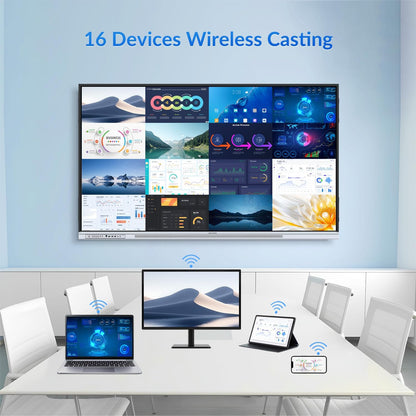 75 Inch 4K Google EDLA Smart Interactive Whiteboard Android 14 Wireless Casting