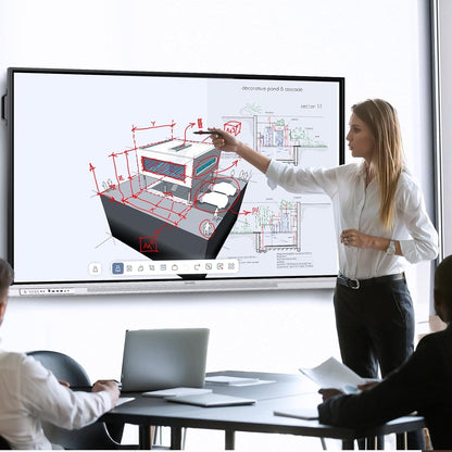 75 Inch 4K Google EDLA Smart Interactive Whiteboard Android 14 Wireless Casting