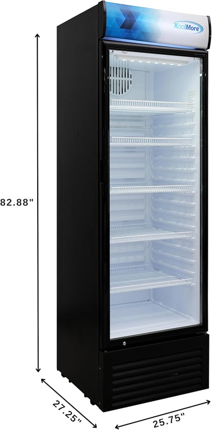 KoolMore 15 cu. ft. Commercial Glass Door Merchandiser Refrigerator LED Display