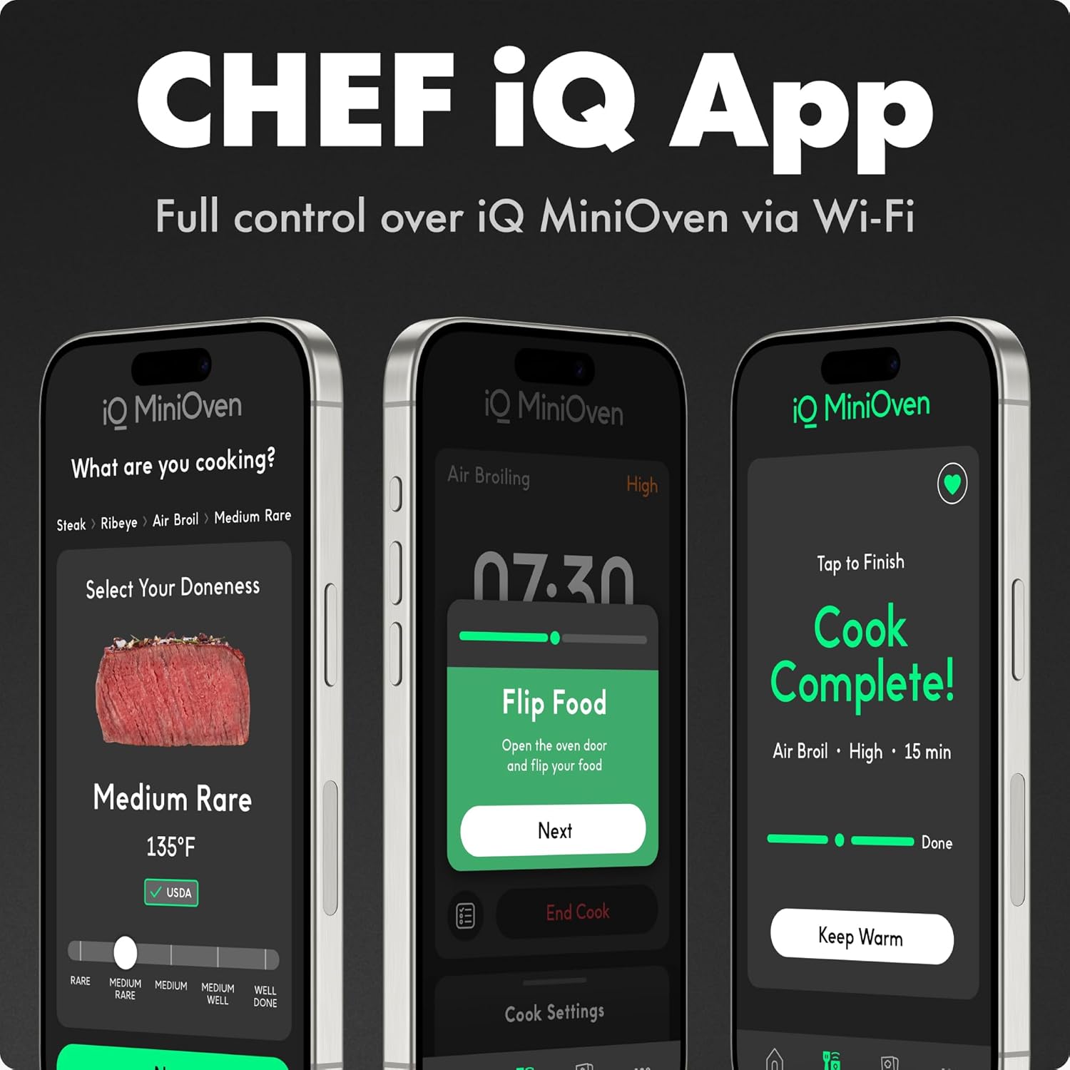 CHEF iQ Smart MiniOven: 11-in-1 Countertop Convection Air Fryer Toaster Oven