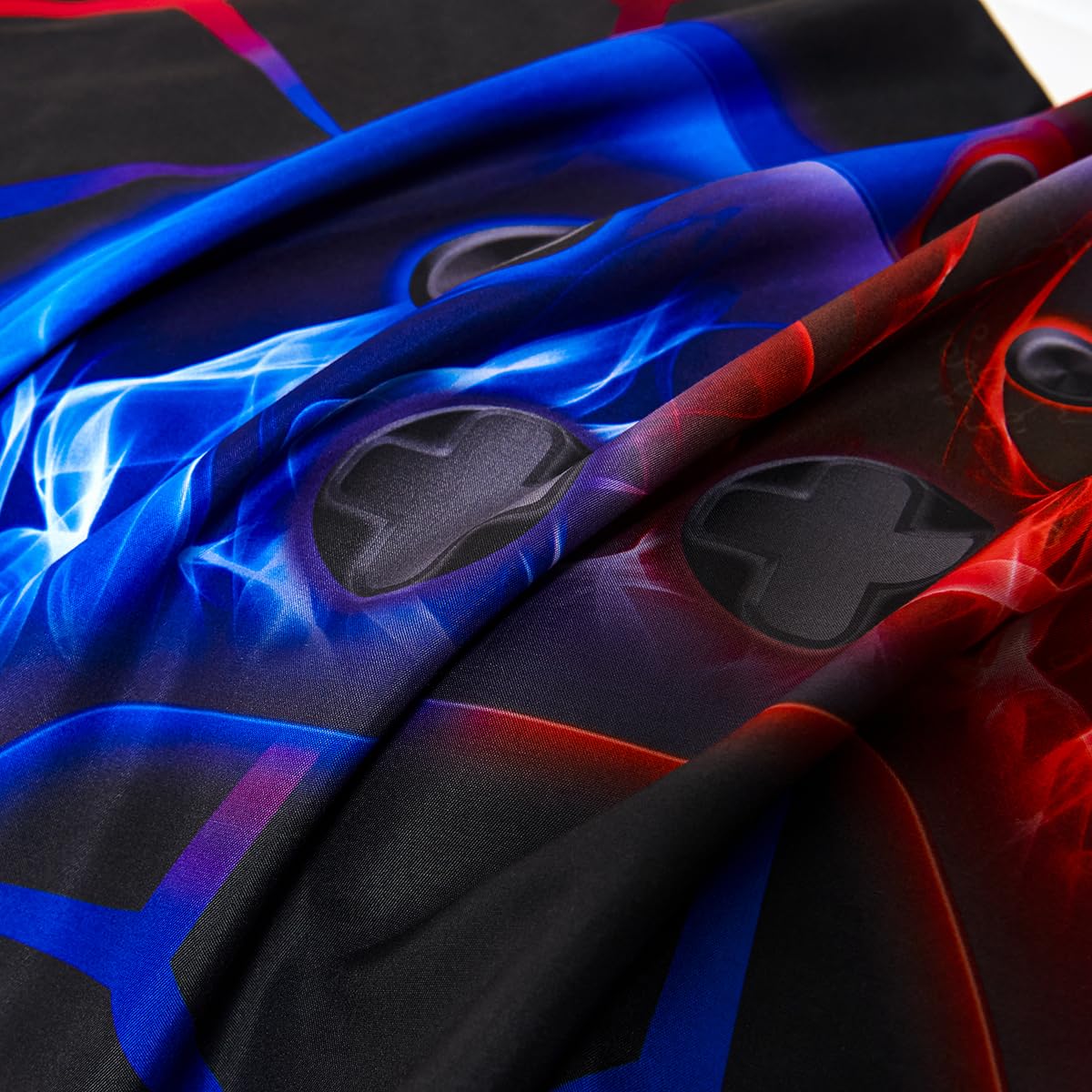 ZSYAYAHA Boys Twin Comforter Set Gaming Bedding Set for Kids Teens Soft Microfiber 6 Pieces Gamer Bed in A Bag Set Red and Blue Geometric Gamepad Bedding Set for All Season(Red Blue, Twin)