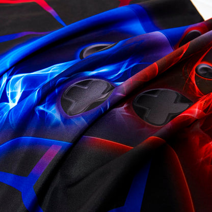 ZSYAYAHA Boys Twin Comforter Set Gaming Bedding Set for Kids Teens Soft Microfiber 6 Pieces Gamer Bed in A Bag Set Red and Blue Geometric Gamepad Bedding Set for All Season(Red Blue, Twin)