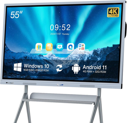 JYXCN 55-inch 4K Dual-OS Smart Interactive Board for Dynamic Collaboration