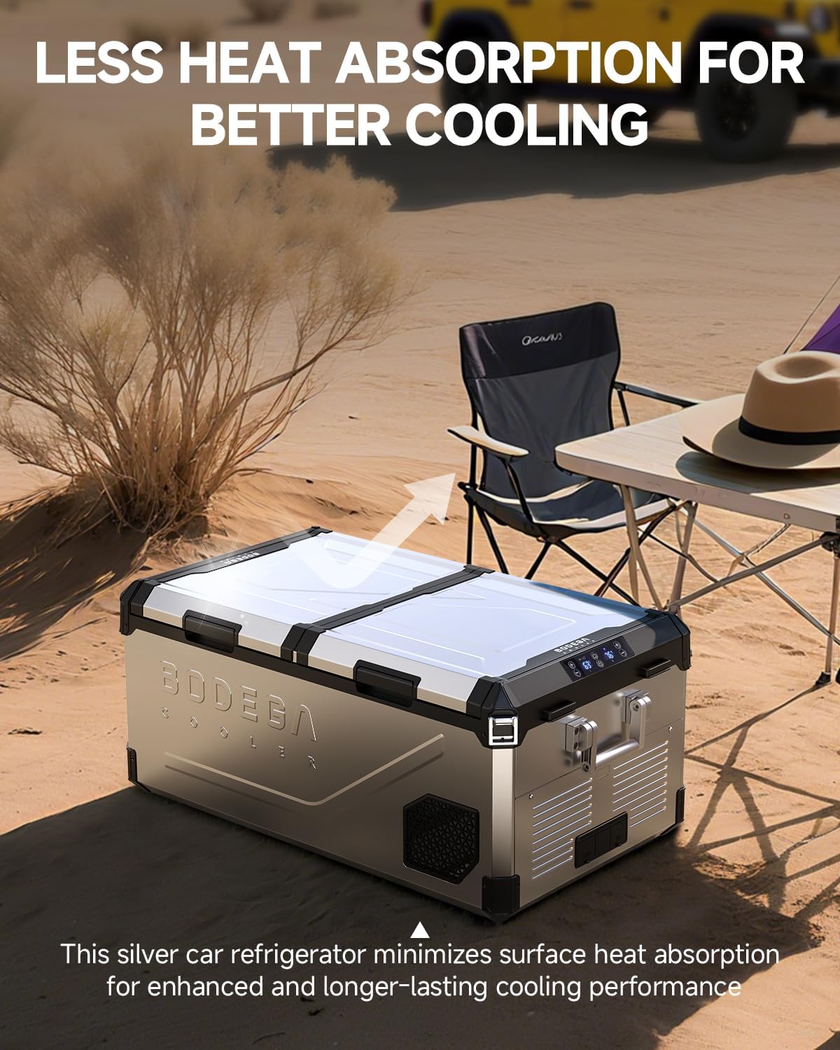 BODEGACOOLER 79QT Dual Zone Portable Car Freezer Refrigerator with APP Control