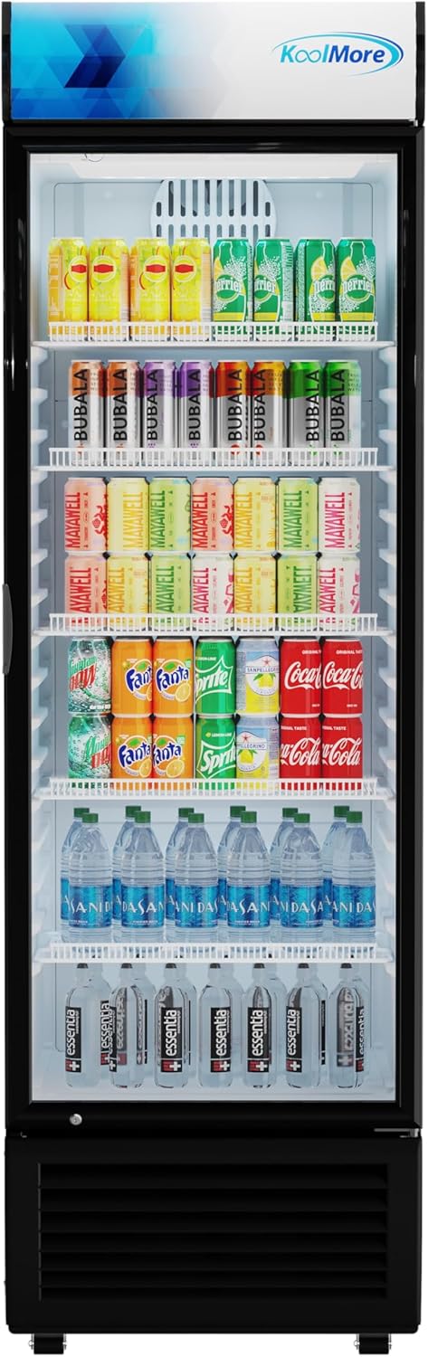 KoolMore 15 cu. ft. Commercial Glass Door Merchandiser Refrigerator LED Display