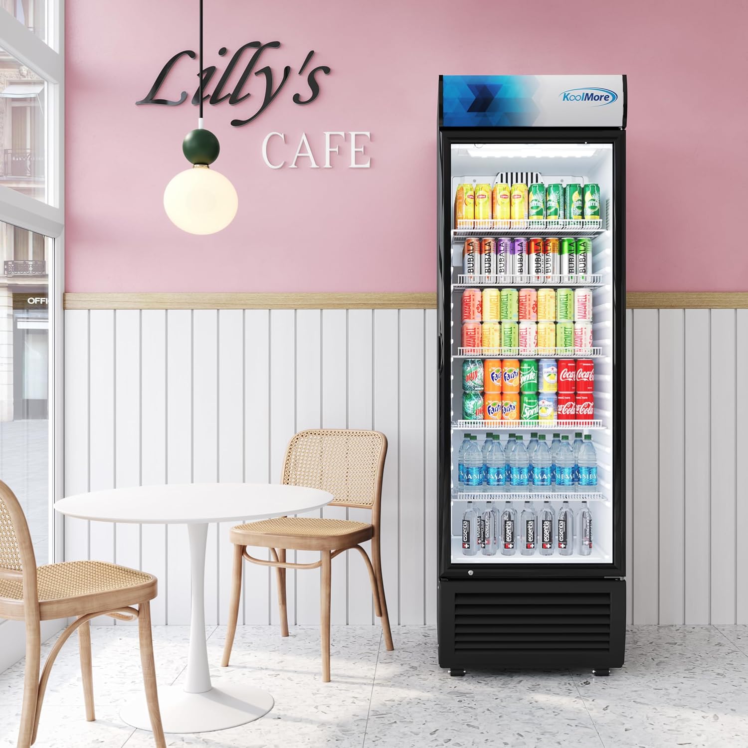 KoolMore 15 cu. ft. Commercial Glass Door Merchandiser Refrigerator LED Display