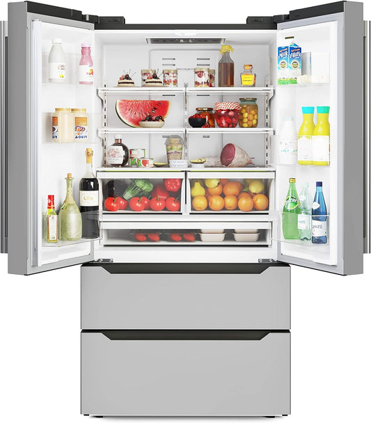 KoolMore RS-FR22 22.5 cu. ft. Stainless Steel French Door Refrigerator with Ice Maker