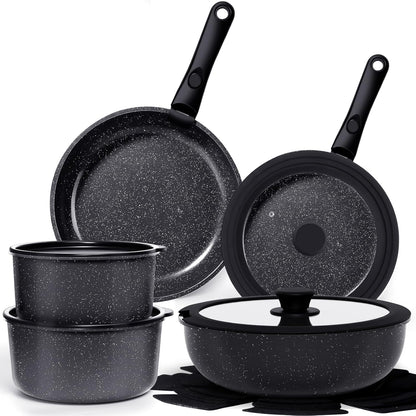 GiPP Healthy 15-Piece Ceramic Non-Stick Cookware Set with Detachable Handles