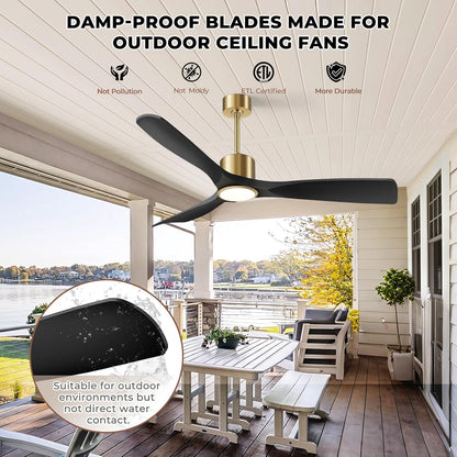 Smart 52-inch Outdoor/Indoor Ceiling Fan with Light, Remote & Alexa Voice Control