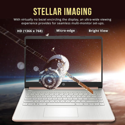 HP Stream 14" HD BrightView Laptop, Intel Celeron, 16GB RAM, 416GB Storage Gold