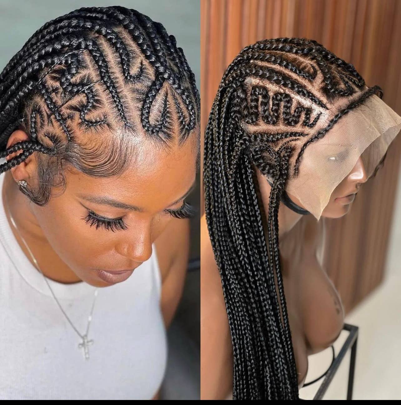 Chic Gray Blunt Cut Braided Wig Closure - Short Bob Micro Braids Style