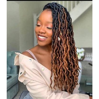 Handmade Braided Gypsy Faux Locs Lace Front Wig for Black Women