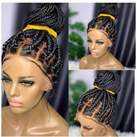 Stunning Full Lace Jumbo Box Braided Wig, Lightweight Updo Style for Women