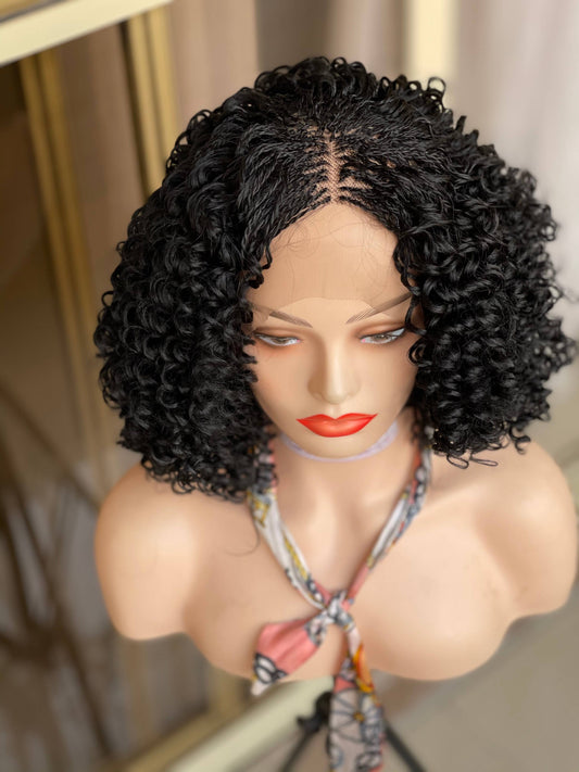 Luxurious Short Knotless Braids Senegalese Twist Wig for Black Women