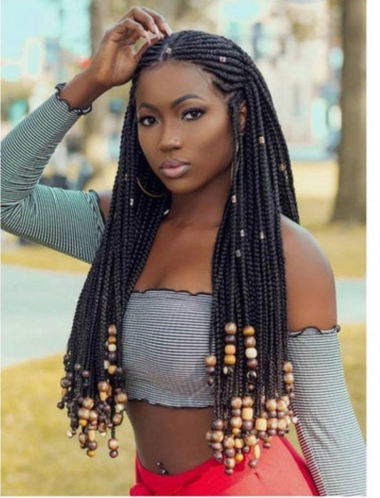 Star Ghana Weaving Braided Lace Front Wig for Black Women