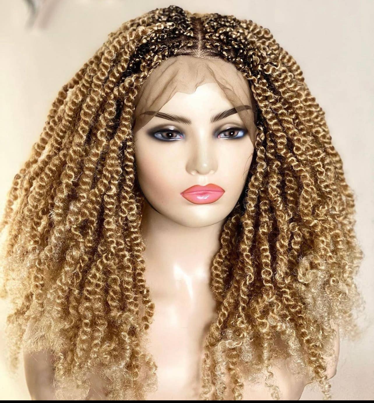 Premium Handmade Lace Frontal Braided Wig – Spring Twist & Passion Twist Style