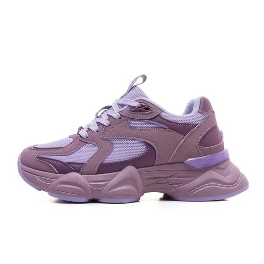 Stylish Unisex   Chunky Sneakers - Breathable Mesh Casual Running Shoes with Anti-Slip EVA Sole, Comfortable Low-Top Lace-Up for All-Season Outdoor Activities